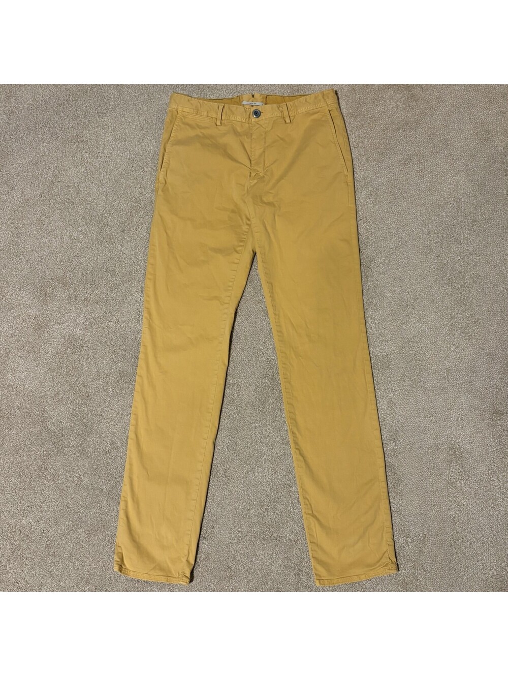 Mango MNG Man Slim Fit Chino Pants Straight Leg Yellow Cotton Men's 30x32